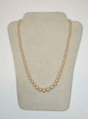 Vtg Miriam Haskell Baroque Knotted Faux Pearl Strand Necklace 18''