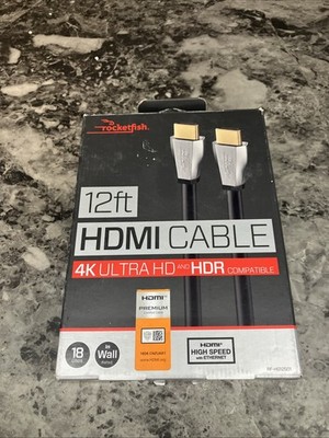 New Rocketfish 12 & 8 Foot HDMI Cable 4K Ultra HD HDR Compatible OPEN BOX