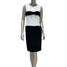 CHANEL S/S 2009 Black & White Tweed Bow Dress sz.38