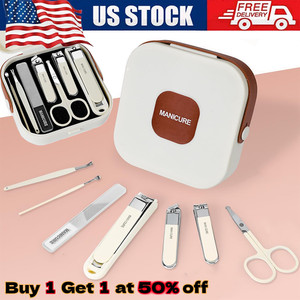 Ensemble de pédicures de manucure Clippers d'ongle Ear Pick Cleaner Cuticle Grooming Kit Case