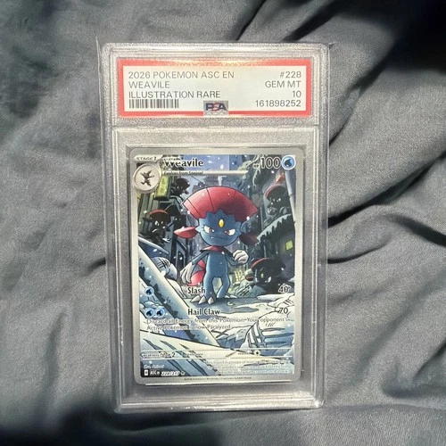 2026 POKEMON ASC EN-ASCENDED HEROES ILLUSTRATION RARE #228 WEAVILE PSA 10