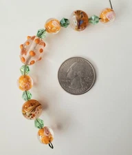 Lampwork Beautiful Bumpy Glass Beads Lot Of 7 PC (A22)