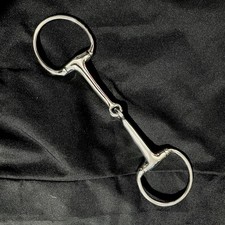 EGGBUTT Snaffle Horse Bit Jointed Stainless Steel Silver Polish Equestrian Tack