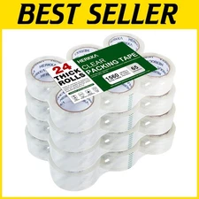 Tear-Resistant Clear Packing Tape - 24 Rolls, Perfect for Shipping & Organizing