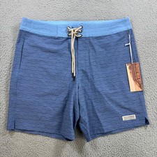 Fair Harbor Mens The Nautilus Boardshort Blue Waves Size 34 NAU88-460-34 NEW