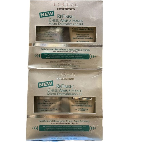 10 NIB L'Oreal Expertise ReFinish Chest, Arms Hands Micro-Dermabrasion 2 Piece - Picture 1 of 5