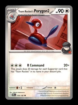 Team Rocket's Porygon2 Common SV10: Destined Rivals 154/182 NM
