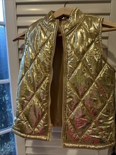 Gold Metallic Quilted Vest Girls Large 10/12