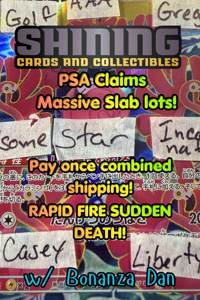 Pokémon Slabs!!  PSA Claims! Sudden Death Slab Show w/ Bonanza Dan