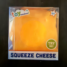 Toymendous Squeeze Cheese Squishy Squeeze Ball Toy, Yellow, 3 in Cube
