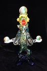 Vintage Italy Murano Hand Blown Art Glass Balancing Juggling Clown Figurine