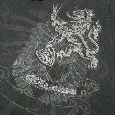 Chaos men's VINTAGE Y2K Medium Black Crest Graphic T-shirt Gothic