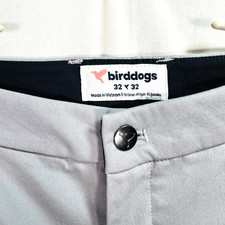 Birddogs Golf Pants Mens 32 X 32 Gray Stretch Chino Performance Pocket Unlined