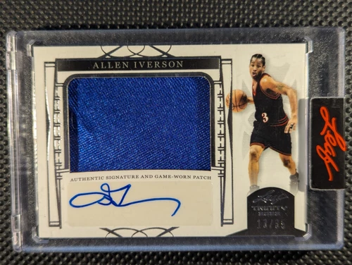 Allen Iverson Game Used Patch Auto /35 2022 Leaf Trinity Jumbo Relic Autograph