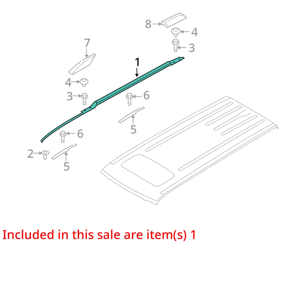 FORD RAIL - ROOF RACK SIDE 8A8Z7455115ED NEW OEM 8A8Z7455115ED - Image 2 of 3