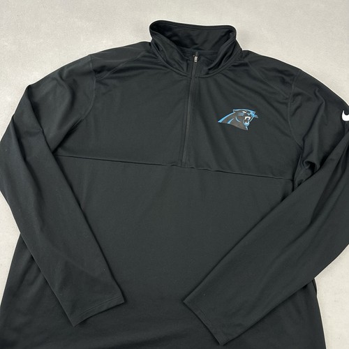 Carolina Panthers Sweater Men 2XL Black Nike On Field Dri Fit NFL 1/4 Zip XXL - Picture 2 of 8