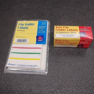 Avery Assorted 1/3 Cut File Folder Permanent Adhesive Labels