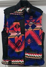 New RLX Southwestern Hybrid Vest L Polo Indian Aztec Fleece NOS Vintage