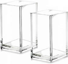 2 Pack Clear Acrylic Pencil Pen Holder Cup,Desk Accessories 