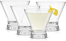 Afina Stemless Martini Glasses Set of 4, 8.5Oz Liquor Drinking Glasses for Cockt
