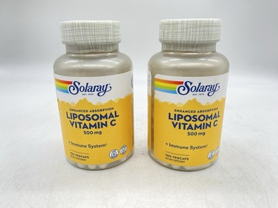 Solaray Liposomal Vitamin C 500 mg - Immune System 2 Pack - 100 Veg caps Each