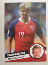 Erling Haaland 2019 Hot Shot Prospects Rookie Card. rookie card picture