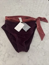 Zimmermann Womens Rosa Colorblock High Rise Bikini Bottoms Purple Sz 0 XS-NWT