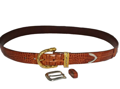 ALLIGATOR BELT Full One-Piece Hide Genuine Hornback Size 42 Rare Ken Edrich 1''