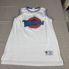 Vintage Champion Original White Tune Squad Jersey Space Jam Bugs 1 Mens Size L
