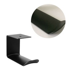 Metal Headphone Holder Under Desk Durable Headset Hanger Rack Black