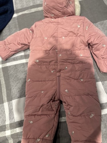 Girls Snowsuit / Pramsuit Lovely Fleece Lining 3-6 Months George Asda - Picture 7 of 10