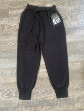SoHo Apparel Knit Tie Waist Black Joggers Athlesuire Activewear NWT