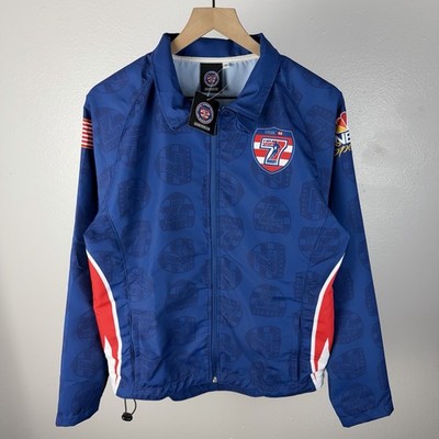 NEW Rugby USA Sevens Sports Blue AOP Olympics Full Zip Jacket Size Small NWT
