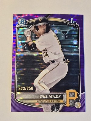 2025 Bowman Chrome #BCP-179 Will Taylor Prospects Purple Pulsar #/250