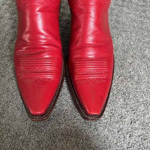 Lucchese 7 B 1883 Western Red Western Cowboy Cowgirl Boots Christmas Red White - Picture 6 of 13