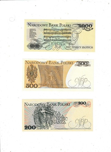 POLAND THREE NOTES UNC - Picture 2 of 2
