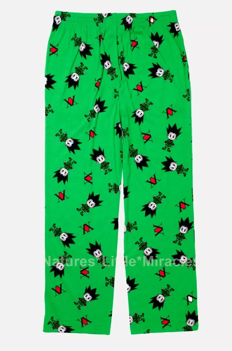 Hunter X Hunter Men's Gon Killua Kurapika Leorio Hisoka Grid Pajama Pants  (LG) 