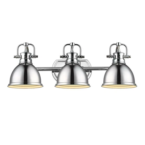 Golden Lighting Duncan 3 Light Bath Vanity Chrome Bath Light 3602-BA3 - Picture 4 of 5