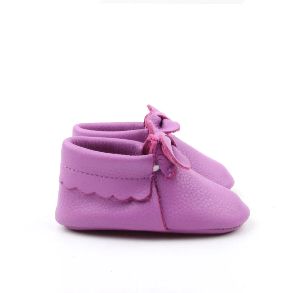Starbie Bebé Mocasines Púrpura Bebé Zapatos Niño Zapatos Bebé Niñas Arcos Foto 3 de 4
