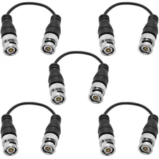 5 Pack of 6 Inch Male to Male Coax Patch Jumper Cables - BNC-59 Jacks RG-174