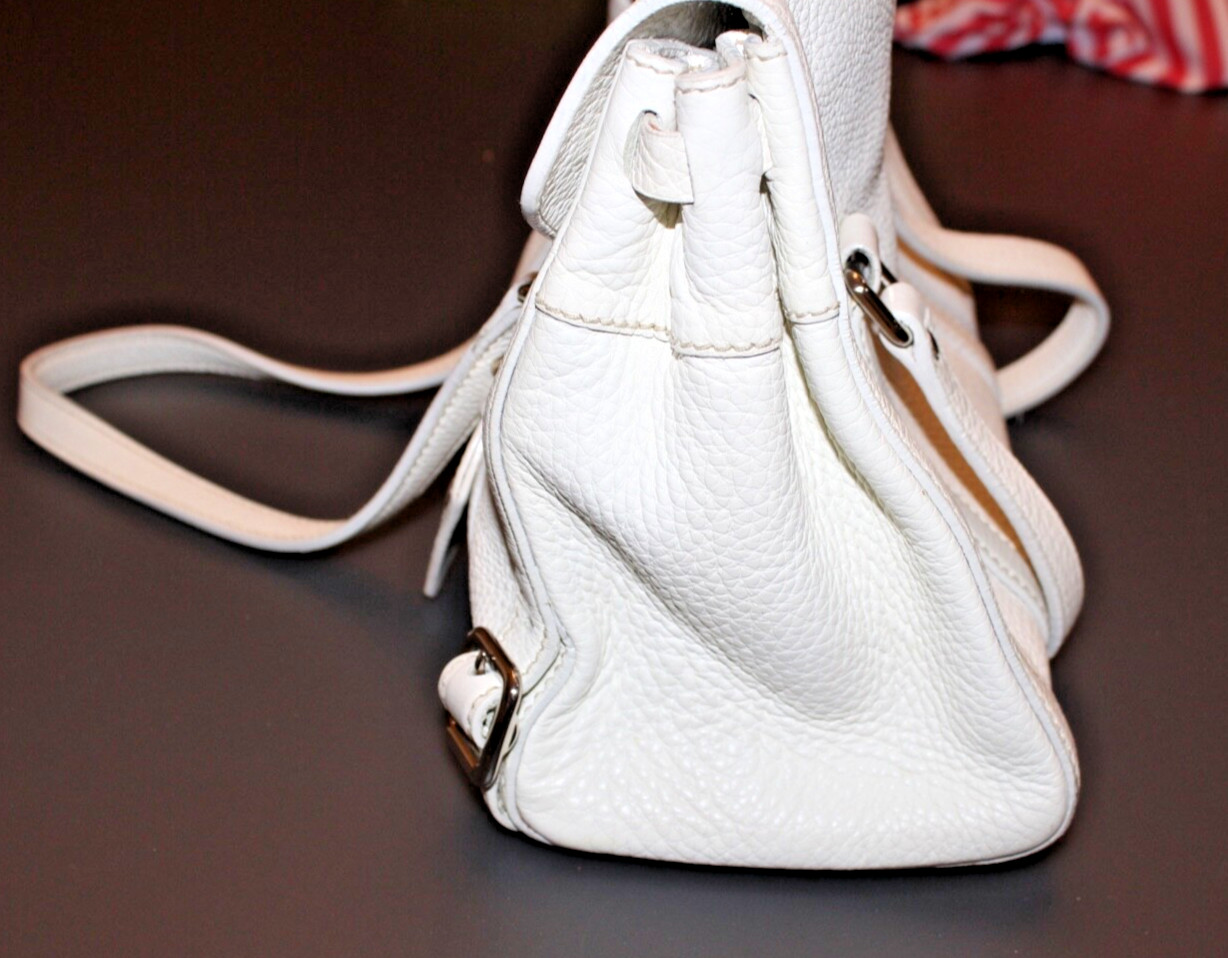Authentic Prada White Leather Small Shoulder Hand… - image 9