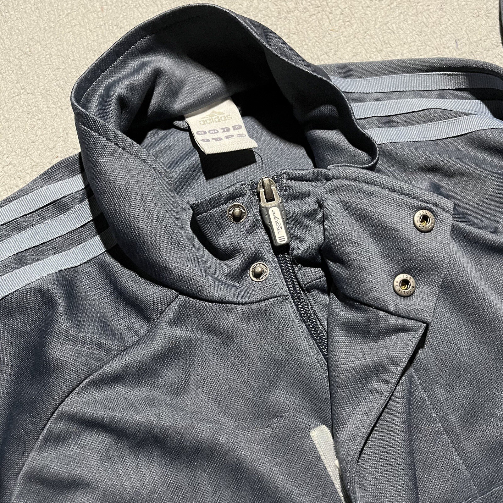 Vtg Adidas Track Jacket Mens Large Adipure Gray Full Zip Stripes Logo Retro Y2K image 7