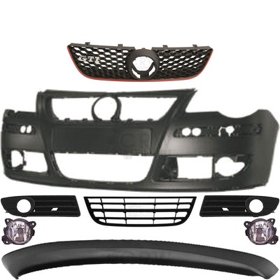 Set Stoßstange vorne grundiert Nebel+Zubehör für VW Polo 9N3 Bj. 05-09