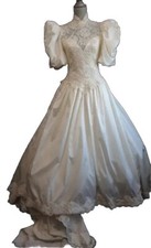 Custom Wedding Dress Size 3, 4 Foot Train, Princess Diana Inspired, Worn Once