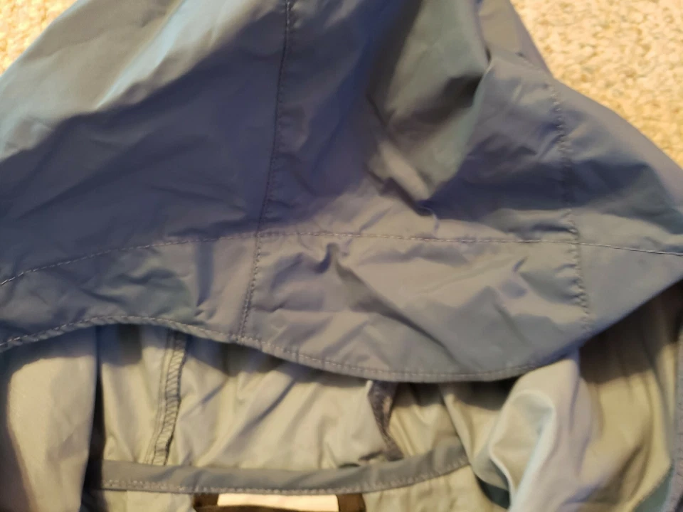 Chaqueta cortavientos Columbia de nailon con capucha juvenil grande amarillo gris azulado Foto 4 de 4