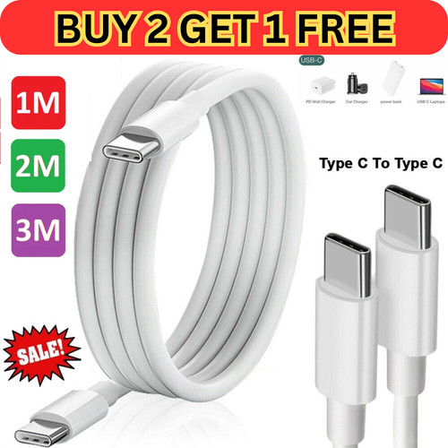 Type-C to Type C Fast Charger Cable USB-C Charging Lead for iPhone16 Samsung S25