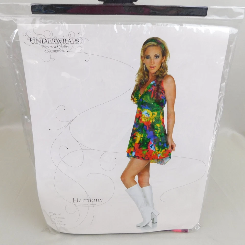 Underwraps гармонии галстук краситель платье и обруч для волос сексуальный хиппи костюм - XL #2907 - Изображение 3 из 4