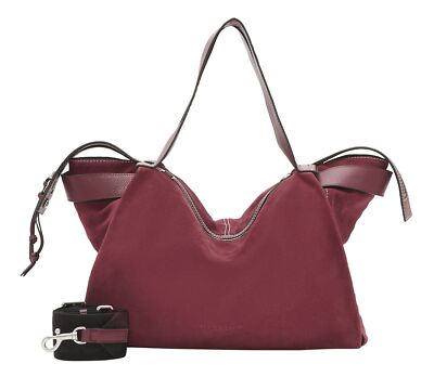 LIEBESKIND BERLIN Gray5 Suede Satchel L Schultertasche Tasche Peony weinrot Neu