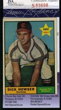 Dick Howser 1961 Topps Rookie Jsa Coa Hand Signed Autograph