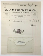 1898 Billhead Mark Way & Co. Family Drapers and Silk Mercers London Earl's Court